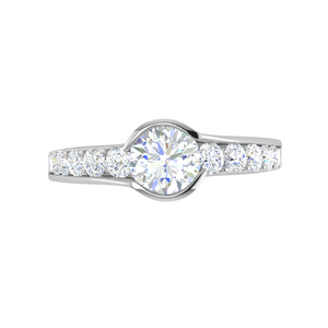 0.50 cts Solitaire Diamond Shank Platinum Ring JL PT WB5735E   Jewelove.US