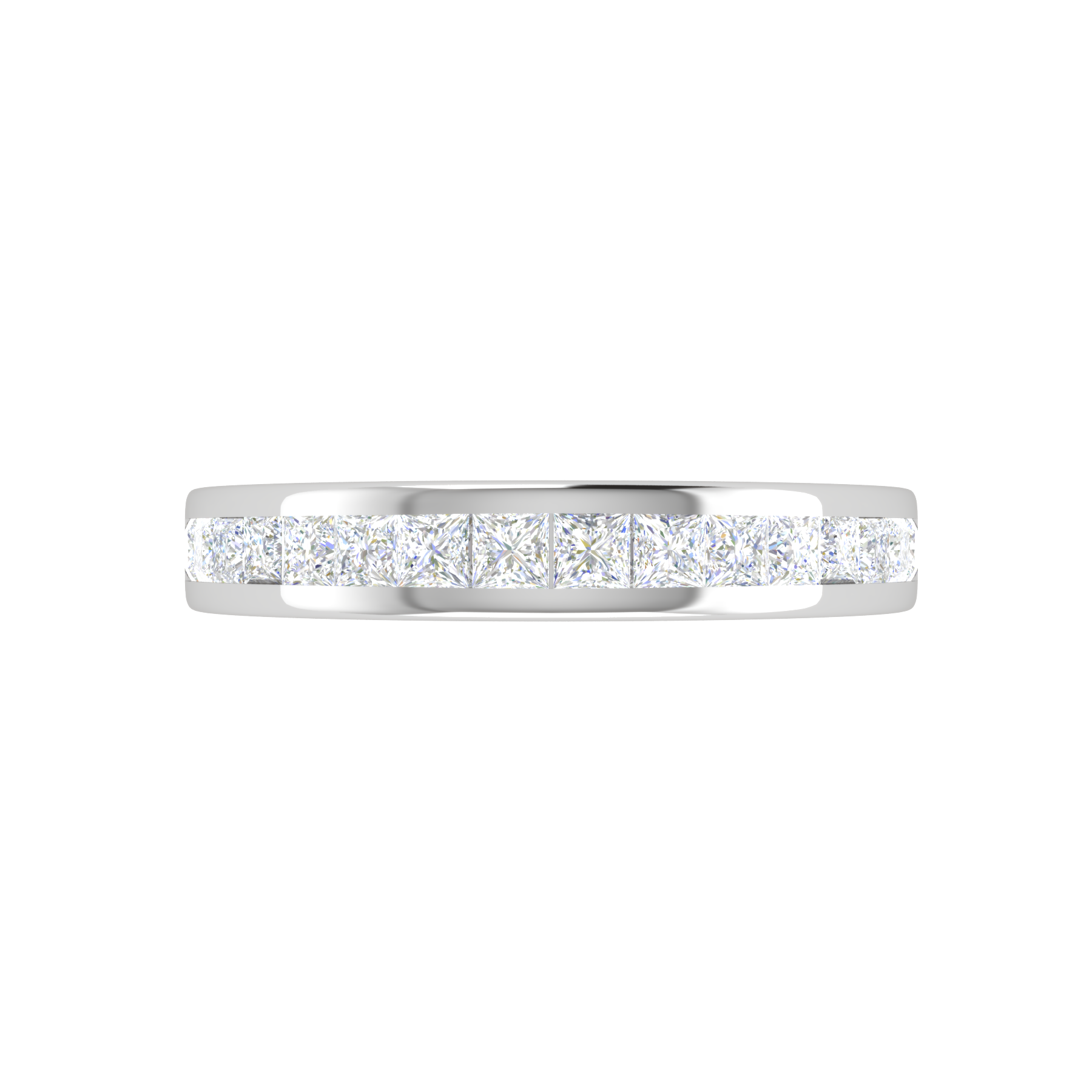 Platinum Princess cut Diamonds Half Eternity Ring for Women JL PT WB PR 150   Jewelove