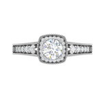 Load image into Gallery viewer, 0.50 cts Solitaire Square Halo Diamond Shank Platinum Ring JL PT RH RD 213   Jewelove.US
