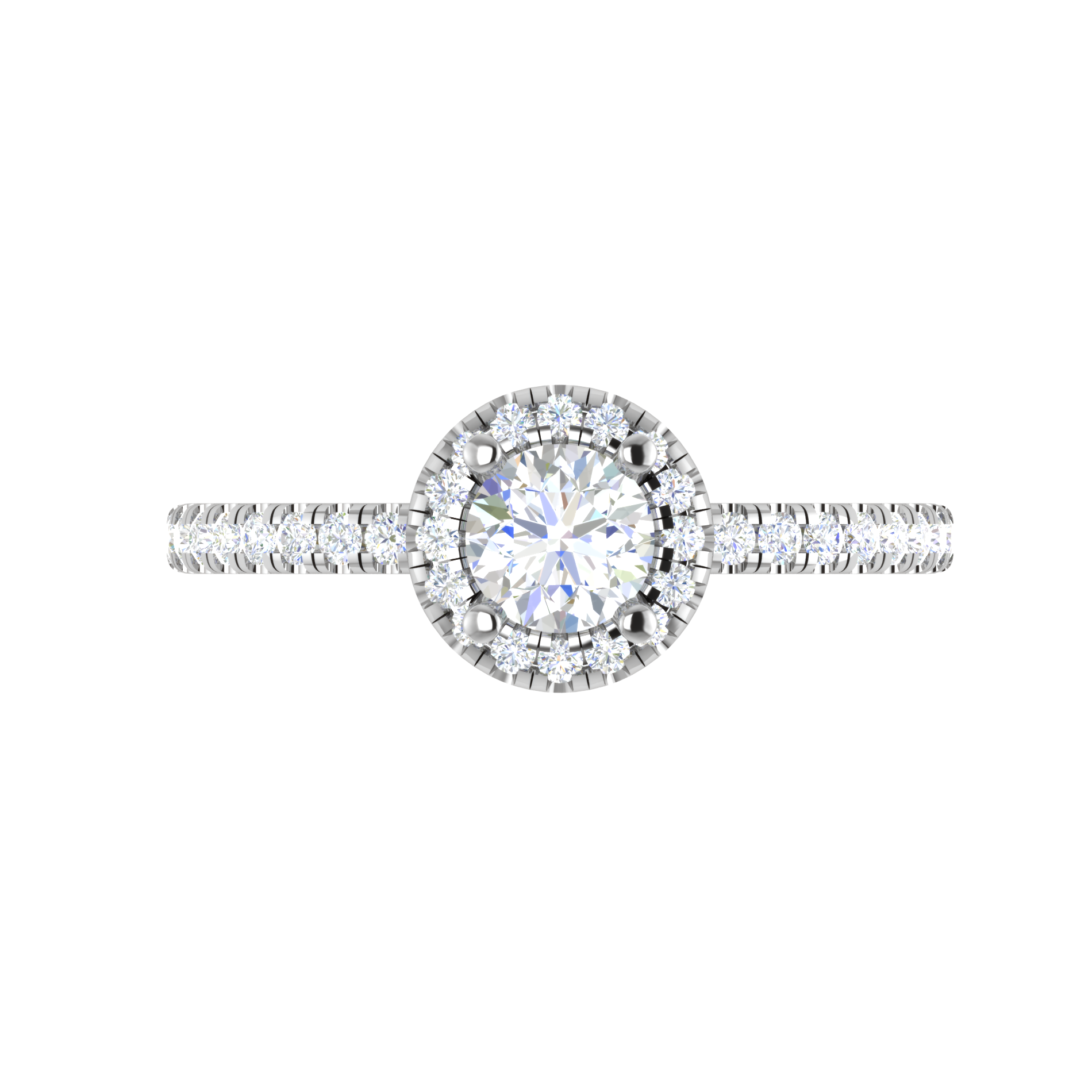 0.50 cts Solitaire Halo Diamond Shank Platinum Ring JL PT RH RD 221   Jewelove.US