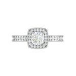 Load image into Gallery viewer, 0.30cts. Cushion Solitaire Double Halo Diamond Shank Platinum Ring JL PT RH CU 168   Jewelove.US
