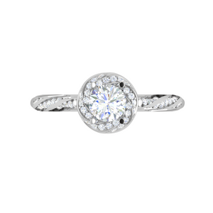 Designer 0.50 cts Solitaire Halo Diamond with Shank Platinum Ring JL PT RH RD 277   Jewelove.US