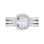 Load image into Gallery viewer, 0.50 cts Solitaire Double Halo Diamond Split Shank Platinum Ring JL PT RH RD 214   Jewelove.US
