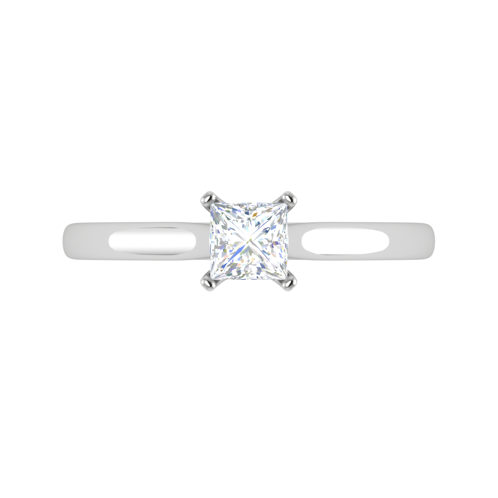 0.50 cts Princess Cut Solitaire Platinum Diamonds Ring JL PT RS PR 182   Jewelove.US