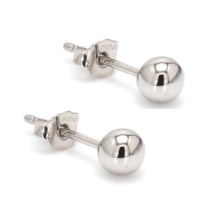 8mm Platinum Ball Earrings Studs JL PT E 295  Pair Jewelove.US