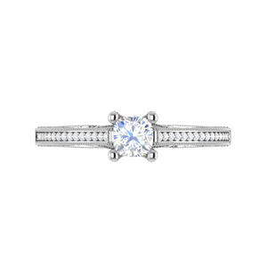 0.50 cts. Cushion Solitaire Diamond Split Shank Platinum Ring JL PT RP CU 190   Jewelove.US