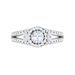 Load image into Gallery viewer, 0.50cts Solitaire Halo Diamond Split Shank Platinum Ring JL PT 198   Jewelove.US
