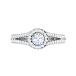 Load image into Gallery viewer, 0.50 cts Solitaire Halo Diamond Split Shank Platinum Ring JL PT RH RD 224   Jewelove.US
