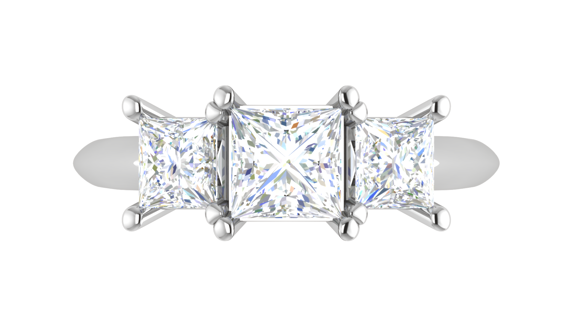 1.00 cts. Princess Cut Solitaire Platinum Diamond Accents Ring JL PT R3 PR 131  Default-Title Jewelove.US