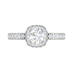 Load image into Gallery viewer, 0.50 cts. Single Halo Solitaire Diamond Shank Platinum Ring JL PT RH RD 199   Jewelove.US
