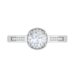 Load image into Gallery viewer, 0.50 cts Solitaire Halo Diamond Shank Platinum Ring JL PT RH RD 205   Jewelove.US
