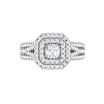 Load image into Gallery viewer, 0.30cts Solitaire Double Halo Diamond Split Shank Platinum Ring JL PT JRW1564MM   Jewelove.US
