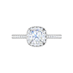 Load image into Gallery viewer, 0.50 cts. Cushion Solitaire Halo Diamond Shank Platinum Ring JL PT RH CU 138   Jewelove.US
