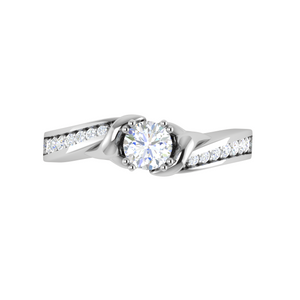 0.30cts Solitaire Diamond Shank Platinum Ring JL PT JRW1557MM   Jewelove.US