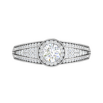 Load image into Gallery viewer, 0.50 cts Halo Diamond Split Shank Solitaire Platinum Diamond Ring JL PT RH RD 197   Jewelove.US
