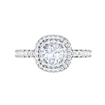 Load image into Gallery viewer, 0.50 cts. Solitaire Double Halo Diamond Shank Platinum Ring JL PT RH RD 229   Jewelove.US
