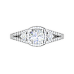 Load image into Gallery viewer, 0.50 cts. Solitaire Platinum Halo Diamond Split Shank Engagement Ring  for Women JL PT WB6020   Jewelove
