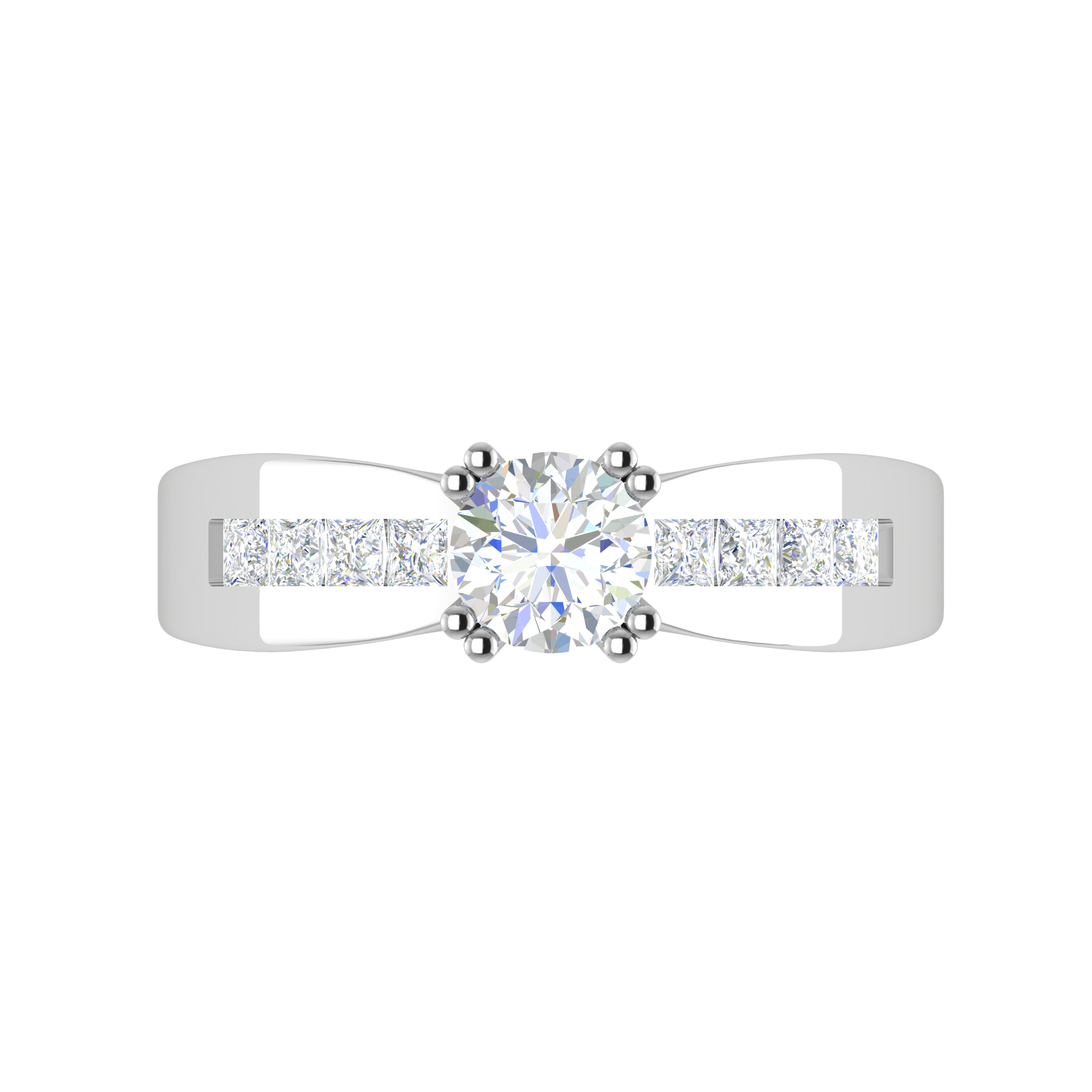 0.50 cts Pointer Solitaire Platinum Ring with Princess Cut Diamonds JL PT RC RD 275   Jewelove.US