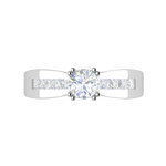 Load image into Gallery viewer, 0.50 cts Pointer Solitaire Platinum Ring with Princess Cut Diamonds JL PT RC RD 275   Jewelove.US
