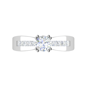 0.50 cts Pointer Solitaire Platinum Ring with Princess Cut Diamonds JL PT RC RD 275   Jewelove.US