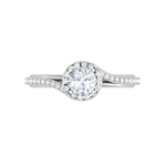 Load image into Gallery viewer, 0.50 cts Solitaire Platinum Halo Diamond Shank Ring JL PT PR RD 176   Jewelove.US
