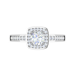 Load image into Gallery viewer, 0.50 cts Solitaire Square halo Diamond Split Shank Platinum Ring JL PT RH RD 177   Jewelove.US
