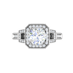 Load image into Gallery viewer, Designer 0.50cts Solitaire Halo Diamond Split Shank Platinum Ring JL PT EN7160-1WG   Jewelove.US
