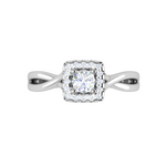 Load image into Gallery viewer, 0.30 cts. Solitaire Square Halo Diamond Twisted Shank Platinum Ring JL PT JRW1332MM   Jewelove.US
