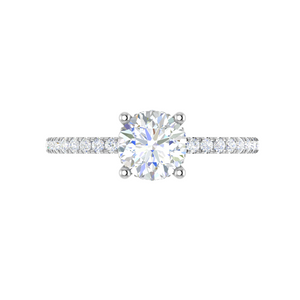 0.50cts Solitaire  Diamond Shank Platinum Ring   Jewelove.US