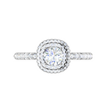 Load image into Gallery viewer, 0.50 cts Solitaire Double Halo Diamond Shank Platinum Ring JL PT RH RD 230   Jewelove.US
