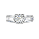 Load image into Gallery viewer, 0.50 cts Cushion Solitaire Halo Diamond Split Shank Platinum Ring JL PT JRW07651F   Jewelove.US
