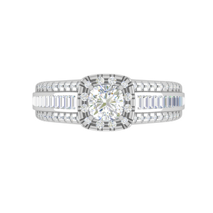 0.50 cts Cushion Solitaire Halo Diamond Split Shank Platinum Ring JL PT JRW07651F   Jewelove.US