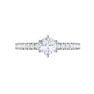 0.50 cts Solitaire Diamond Shank Platinum Ring JL PT RC RD 252   Jewelove.US