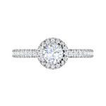 Load image into Gallery viewer, 0.50 cts Solitaire Halo Diamond Shank Platinum Ring JL PT RH RD 247   Jewelove.US
