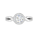 Load image into Gallery viewer, 0.50 cts Solitaire Halo Diamond Shank Platinum Ring JL PT JRW2596MM   Jewelove.US
