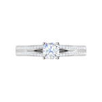 Load image into Gallery viewer, 0.30cts. Cushion Solitaire Diamond Split Shank Platinum Ring JL PT RH CU 169   Jewelove.US
