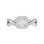 Load image into Gallery viewer, 0.50 cts Solitaire Halo Diamond Split Platinum Diamonds Ring JL PT RH RD 304   Jewelove.US
