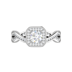 0.50 cts Solitaire Halo Diamond Split Platinum Diamonds Ring JL PT RH RD 304   Jewelove.US