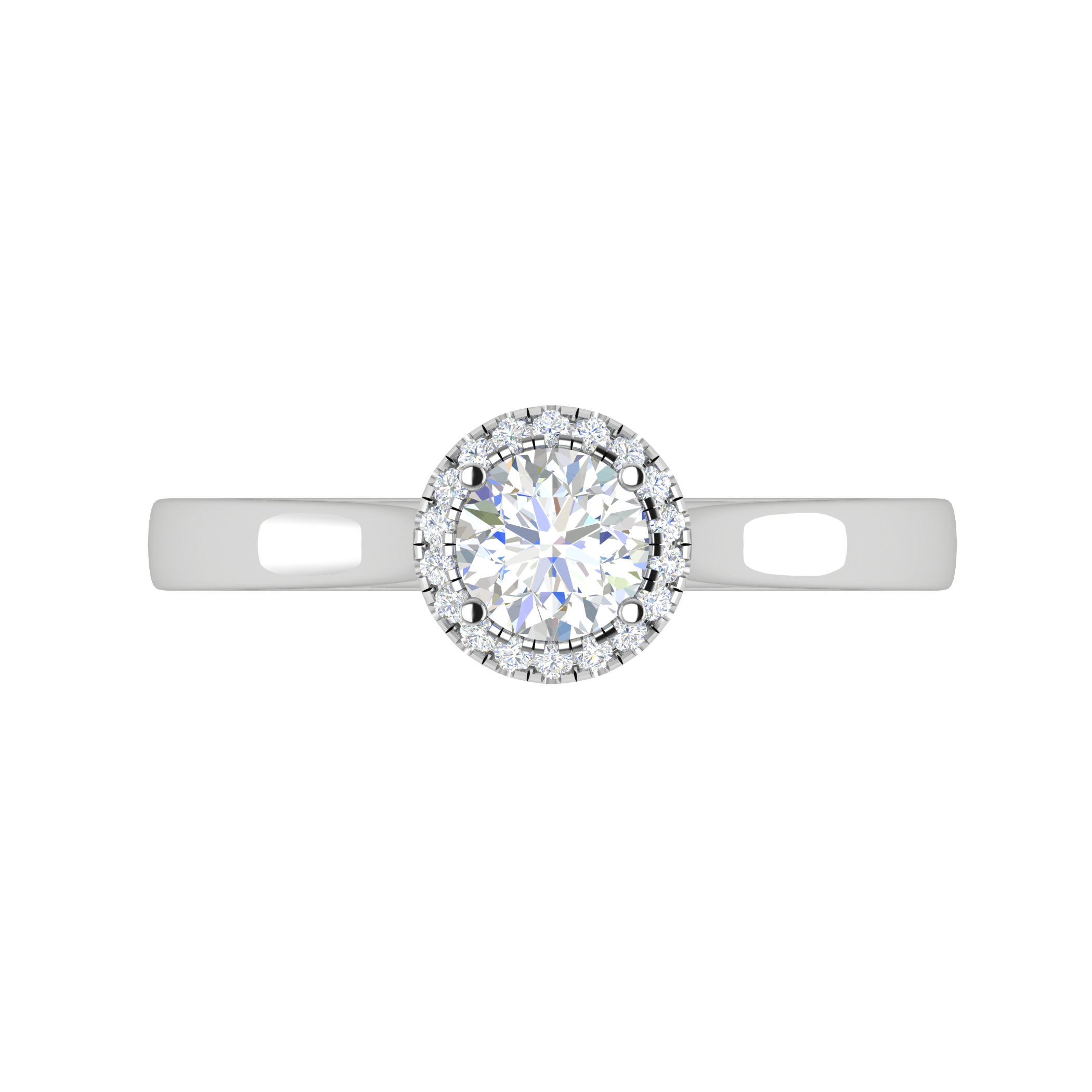 0.50 cts Solitaire Halo Diamond Platinum Ring JL PT RH RD 239   Jewelove.US