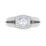 Load image into Gallery viewer, 0.50 cts Solitaire Double Halo Diamond Split Shank Platinum Ring JL PT RH RD 196   Jewelove.US
