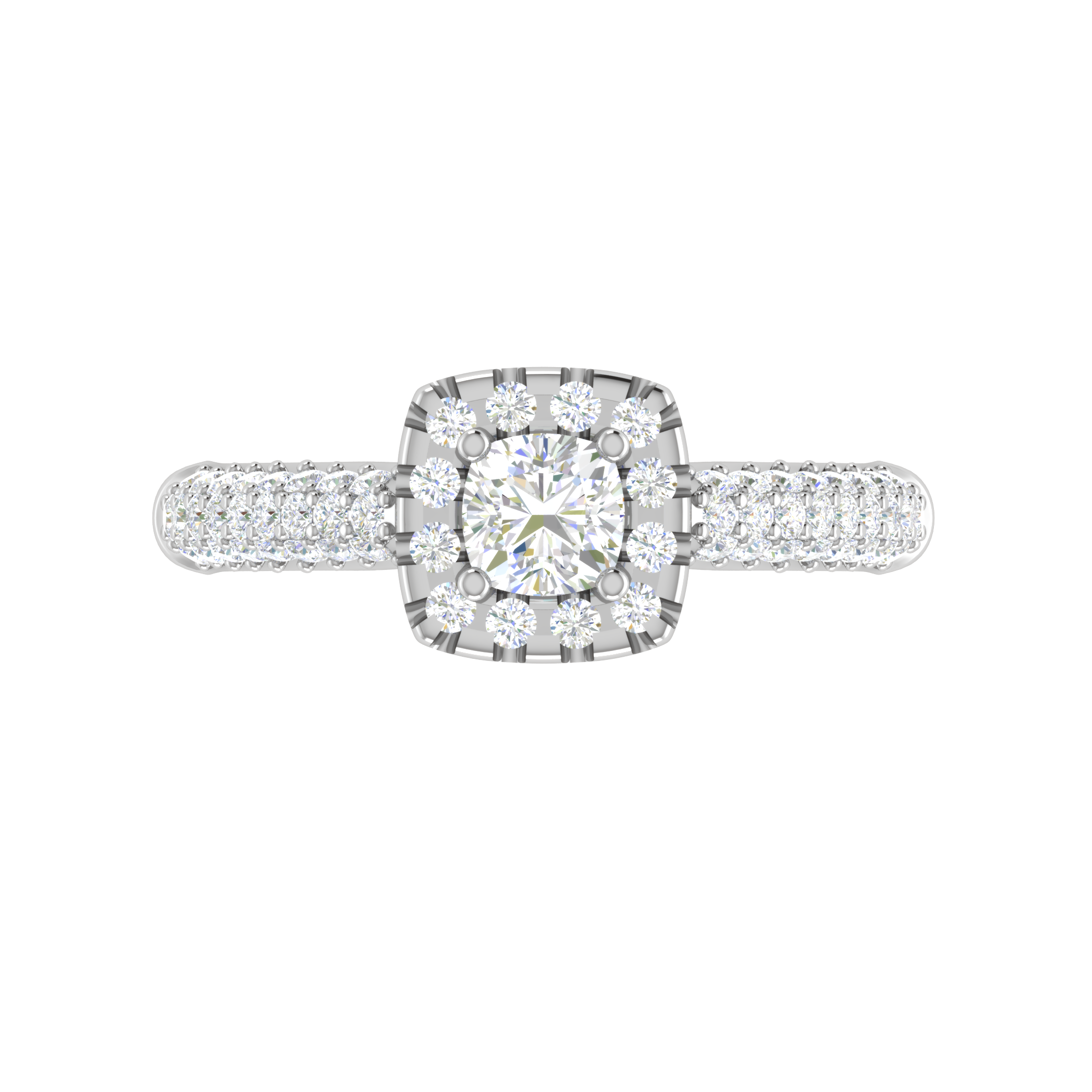 0.30 cts. Cushion Solitaire Halo Split Shank Platinum Ring JL PT JRW1549MM   Jewelove.US