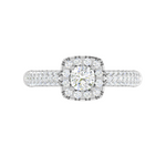 Load image into Gallery viewer, 0.30 cts. Cushion Solitaire Halo Split Shank Platinum Ring JL PT JRW1549MM   Jewelove.US
