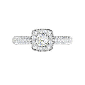 0.30 cts. Cushion Solitaire Halo Split Shank Platinum Ring JL PT JRW1549MM   Jewelove.US