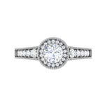 Load image into Gallery viewer, 0.50 cts Solitaire Halo Diamond Shank Platinum Ring JL PT RH RD 203   Jewelove.US
