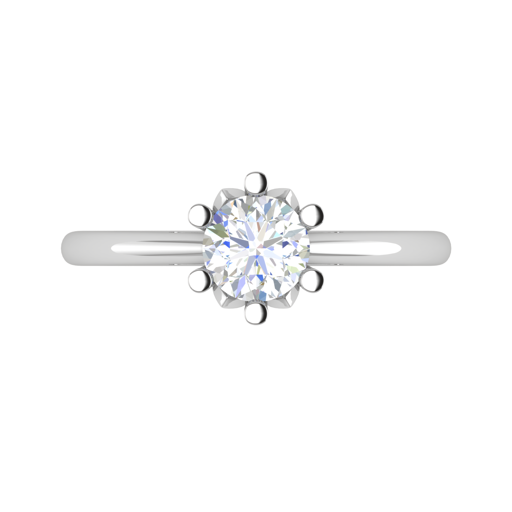 0.70 cts Solitaire 6 Prongs Platinum Ring JL PT RS RD 114   Jewelove.US