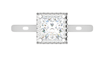 Load image into Gallery viewer, 0.70 cts Princess Cut Solitaire Square Halo Diamond Platinum Ring JL PT RH PR 115   Jewelove.US
