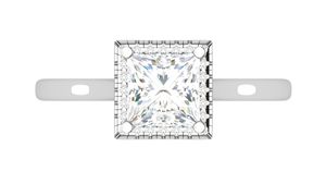 0.70 cts Princess Cut Solitaire Square Halo Diamond Platinum Ring JL PT RH PR 115   Jewelove.US