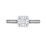 Load image into Gallery viewer, 0.30 cts. Princess Cut Diamond Halo Diamond Shank Platinum Solitaire Engagement Ring JL PT RP RD 111   Jewelove.US
