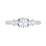 Load image into Gallery viewer, 0.70 cts Solitaire Three Stone Platinum Diamond Accents Ring JL PT R3 RD 106   Jewelove.US
