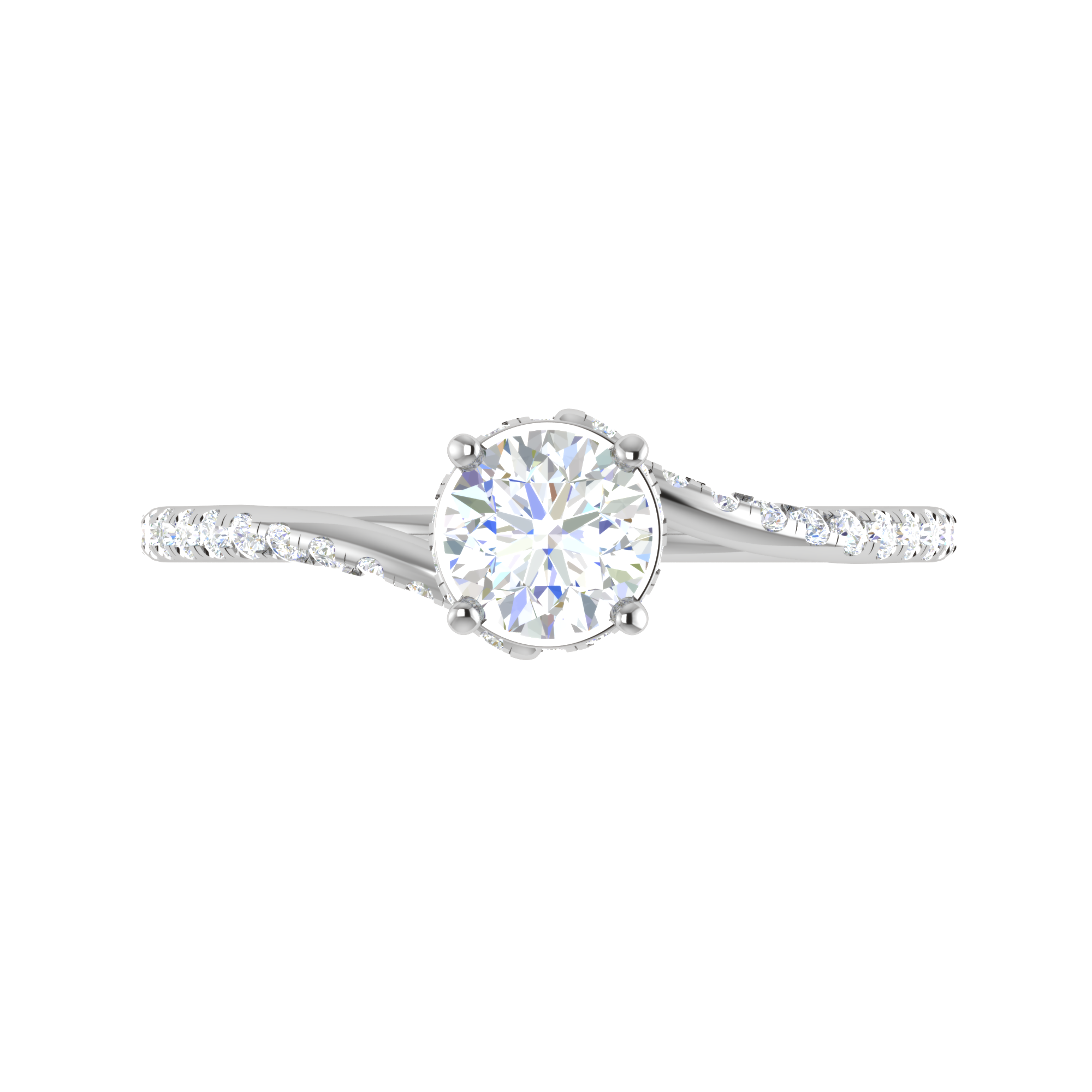 0.30 cts Solitaire Designer Halo Diamond Shank Platinum Ring JL PT RP RD 179   Jewelove.US